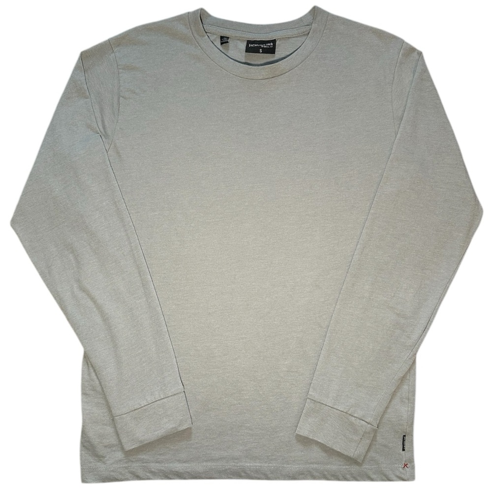 Jachs NY Men's Gray Long Sleeve Tee Cotton Crewneck T-Shirt Size Small